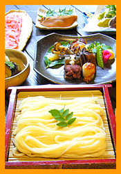 Hand-kneaded noodles Kazamai